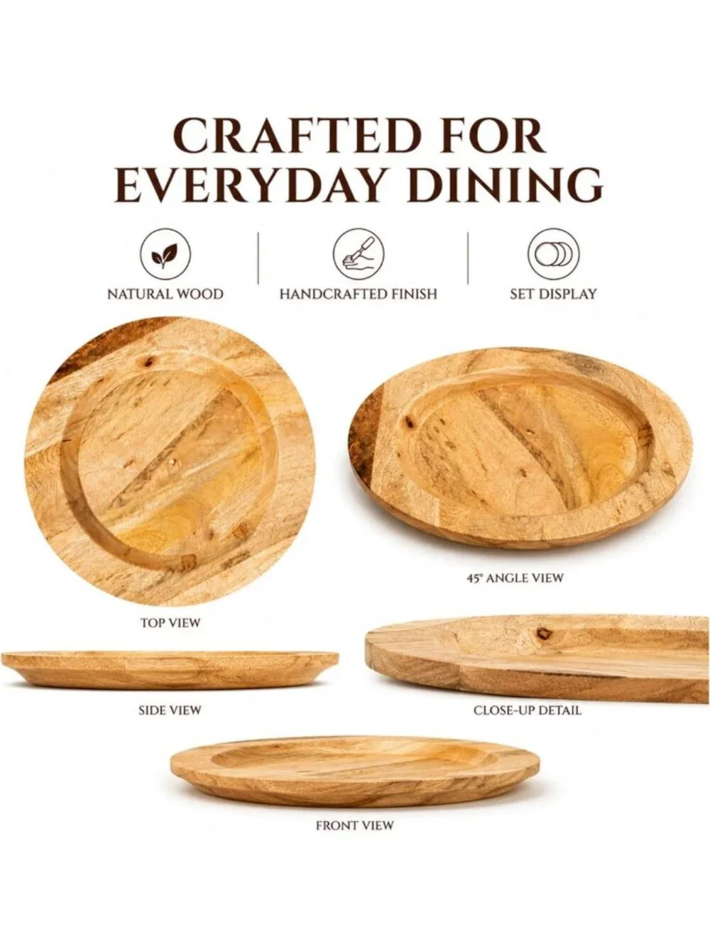 Rustic Wood Charger Plates Set of 2, 13